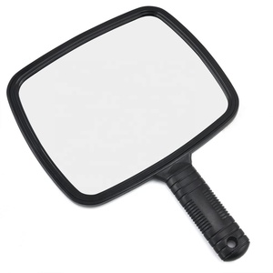 Pelo <span class=keywords><strong>de</strong></span> la belleza del Salón <span class=keywords><strong>de</strong></span> los espejos <span class=keywords><strong>de</strong></span> mano negro espejo compacto cosmético espejo - Product Image 1