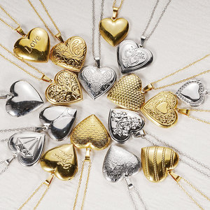 18K Gold Heart <strong>Locket</strong> Necklace 316L Mirror Stainless Steel Engravable Photo Pendant Luxury Couple Jewelry with NFC Chip - Product Image 1