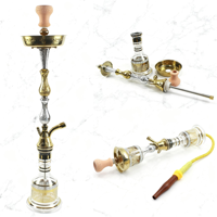 Composant de chicha en or et argent sculpté, tige de chicha en métal, motif rétro, pièce de chicha durable, accessoire de chicha