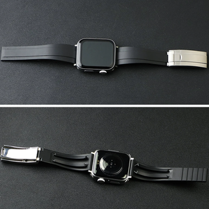 สายนาฬิกาแบบสปอร์ตสำหรับ <span class=keywords><strong>Apple</strong></span> <span class=keywords><strong>Watch</strong></span> สายรัดแบบ R-olex อะไหล่นาฬิกาซิลิโคน สายนาฬิกายาง ขนาด 40/44 มม. - Product Image 3