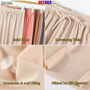 Pantalones Largos Casuales de Verano para Mujer, de Cintura Alta, Pierna Ancha, de Seda Helada - Product Image 6