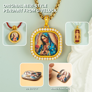 Collar Religioso Católico Personalizado con Pintura a Mano <span class=keywords><strong>de</strong></span> la Virgen <span class=keywords><strong>de</strong></span> Guadalupe, Colgante <span class=keywords><strong>de</strong></span> Cobre, Artículos <span class=keywords><strong>de</strong></span> Joyería al por Mayor - Product Image 3
