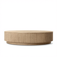 Table basse en chêne de style rétro français et minimaliste américain pour salon, utilisation domestique, aucun assemblage requis, fabriqué en Chine
