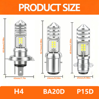 Feux LED avant de moto de conception balle, puce 3570, blanc, supportant une tension de 8-36V pour motos, tricycles et véhicules électriques