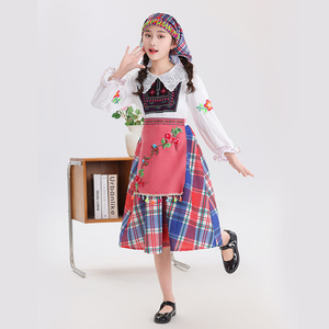 Serbia Costume ragazza danza rossa Folk Costume bambini Serbia <span class=keywords><strong>abbigliamento</strong></span> tradizionale - Product Image 2