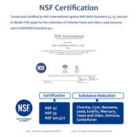 Filtre à eau pour réfrigérateur certifié NSF 42, éliminant le chlore pour une eau et un glace de qualité supérieure