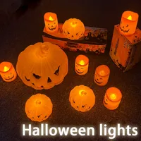 Kürbislaterne mit Kerzenlicht, Halloween-Totenkopf-Geistergesicht-Lampe, Hergestellt in China, Kindergeschenk, Schlafzimmer-Garten-Party-Dekorationsbeleuchtung