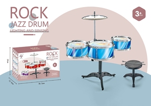 Wholesale Light Sensing Children Jazz <b>Drum</b> Kit Simulation Rock <b>Drum</b> Set With Stool For Musical Percussion Toy - Product Image 5