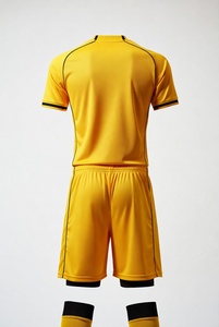 Conjunto de Camiseta de Fútbol Azul Marino para Hombre, Manga Corta, Cuello Redondo, Corte Atlético, 100% Poliéster, Diseño Sólido con Bloques de Color - Product Image 2