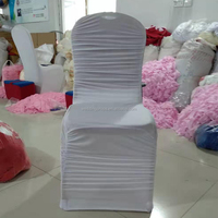Usine Prix Mariage Swag Retour Élégant Dos Blanc Housse De Chaise En Spandex À Volants