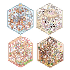 Pegatinas 3D de Dibujos Animados Zhongchang, Material PET, Paisaje en Miniatura Duradero para Manualidades y Decoración de Diarios - Product Image 5