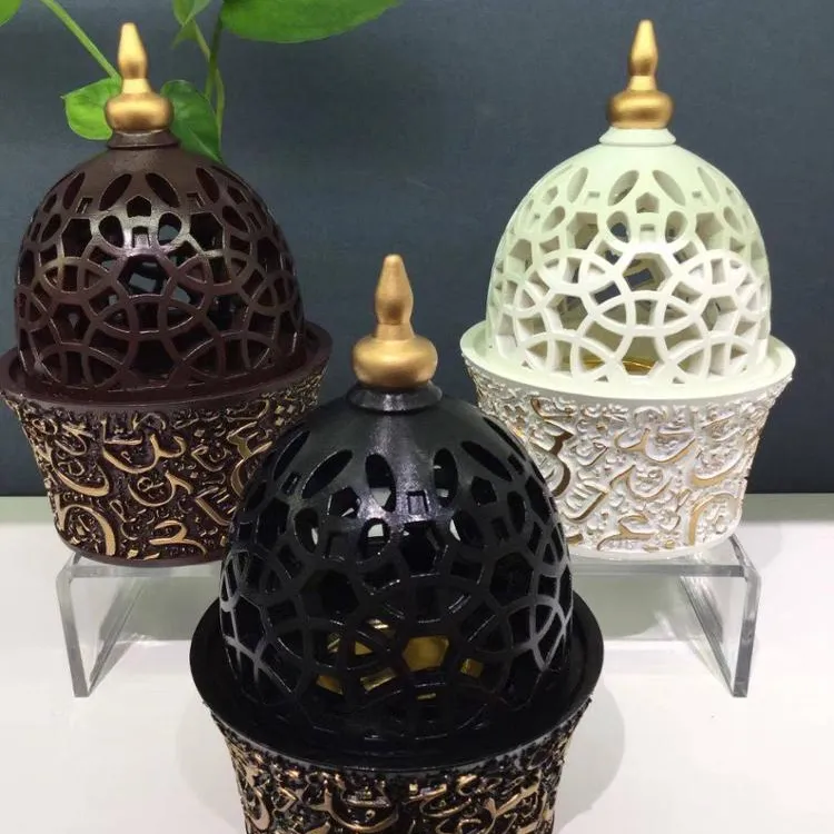 hot sale antique resin incense burner arabic oud burner mixed color for color box