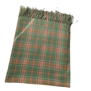 Khăn quàng cổ kiểu kẻ sọc giống như cashmere dành cho nữ mùa thu đông Khăn quàng cổ màu tương phản ấm áp mới có tua rua Khăn choàng dài - Product Image 5