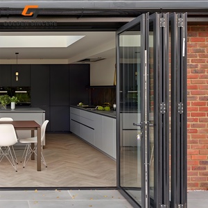 GS Luxury Aluminum Frame Double Tempered Glass Folding Door Large Span Patio Accordion Bi Folding Doors - Product Image 6