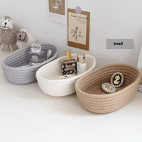 Panier de rangement pour bureau, pour petits objets, maquillage, collations, entrée, panier de rangement en forme de bateau tissé à la main