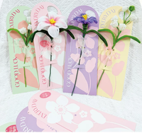 Tarjeta de flores tejida a mano personalizada, empaque para ramo de flores de un solo tallo, materiales semielaborados para tarjetas de felicitación con ramo de flores pequeñas