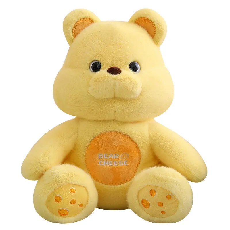 AIFEI mainan boneka beruang keju mainan mewah bantal anak perempuan tidur dengan hadiah ulang tahun lucu ketat