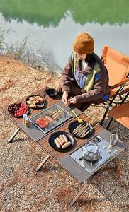 Mesa de Cocina Plegable Portátil de Aluminio para Camping, 120x60cm, Mesa de Picnic para Pesca - Product Image 6