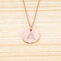 Collier personnalisé en acier inoxydable plaqué or Rose pour femme