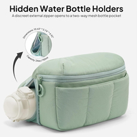 Hüfttasche mit Wasserflaschenhalter, Große Kapazität Reise-Gürteltasche, Salbeigrüne Crossbody-Umhängetasche zum Wandern und Spazieren