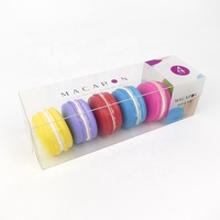 Boîte d'emballage pliable en plastique PET transparent pour macarons, biscuits et desserts, impression personnalisée