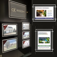 Aimant mural en cristal, boîte lumineuse publicitaire personnalisée, acrylique rétroéclairé, ultra fin, écologique, panneau en verre intérieur, aluminium suspendu