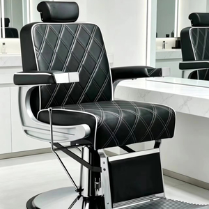 Silla de Barbero Vintage de Diseño Moderno, Silla de Peluquería Resistente con Bomba Hidráulica, Giratoria 360 Grados y Reclinable para Salones de Belleza - Product Image 5