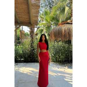 Ensemble de costume deux pièces rouge Bianca pour femmes - Product Image 1