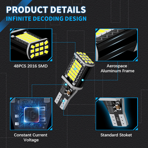 Bán buôn T15 bcakup đảo ngược đèn xe đuôi phanh ánh sáng 2016 48smd tự động dẫn CANBUS wy16w W16W T15 bóng đèn tín hiệu lần lượt bóng đèn - Product Image 4