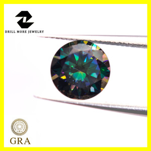 ZDD Moissanite Loose Stones Round Rainbow Green 3EX Cut Lab Created Gemstones 0.5 3 Carats - Product Image 3