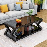 Table basse en verre trempé, simple et moderne, pour salon, bureau, table à thé carrée, table à thé pour la maison