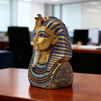 Tête de pharaon égyptien Bronze Casting Figurine 3D Home Decor Sculpture Folk Art Festival Gift