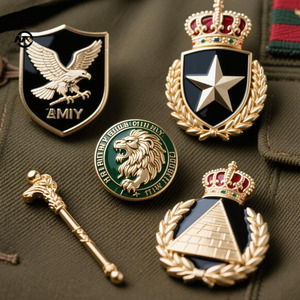 Bottoni Vintage in ottone Set orecchio di grano a cinque punte con spalline a stella copricotto uniformi cucite con distintivo - Product Image 5