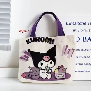 Bolsa de lona de tres ositos, bolsa de almuerzo portátil para estudiantes de estilo bosque bonito para niñas, patrón de letras a la moda - Product Image 6