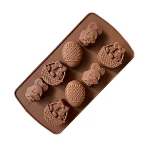 Пасхальная силиконовая форма для шоколада, форма в виде яйца кролика, форма для печенья, товары для Пасхальной вечеринки, инструменты для выпечки