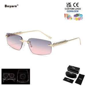 <span class=keywords><strong>Gafas</strong></span> de Sol Modernas Boyarn, Sin Montura, con Lentes Metálicas Degradadas, Estilo Urbano, Accesorio para Fotografía - Product Image 4