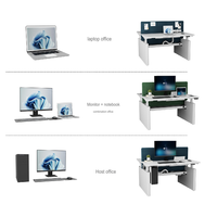 Bureau debout moderne à 2 places, moteur double, cadre de table convertible extensible à hauteur réglable en 3 étapes