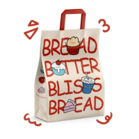 Sacs en papier kraft brun écologiques classiques avec logo flexo personnalisé, découpés à la forme, avec ruban laminé, pour boulangerie, gâteaux, lait, à emporter