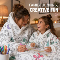 Sudadera con Capucha Personalizable para Colorear, Suave y Cálida, Tipo Manta, con Marcadores Lavables