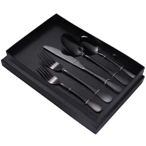 5 Pcs 1010 Cutlery Colored Mirror Polished High Quality Silverware Cutlery Set Stainless Steel Flatware Set of 5 with Gift Box