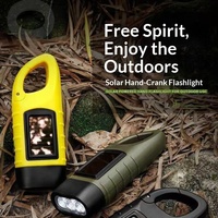 Nouvelle lampe torche solaire à manivelle pour l'extérieur, portable, multifonctionnelle, LED d'urgence, ultra-fine, éclairage puissant