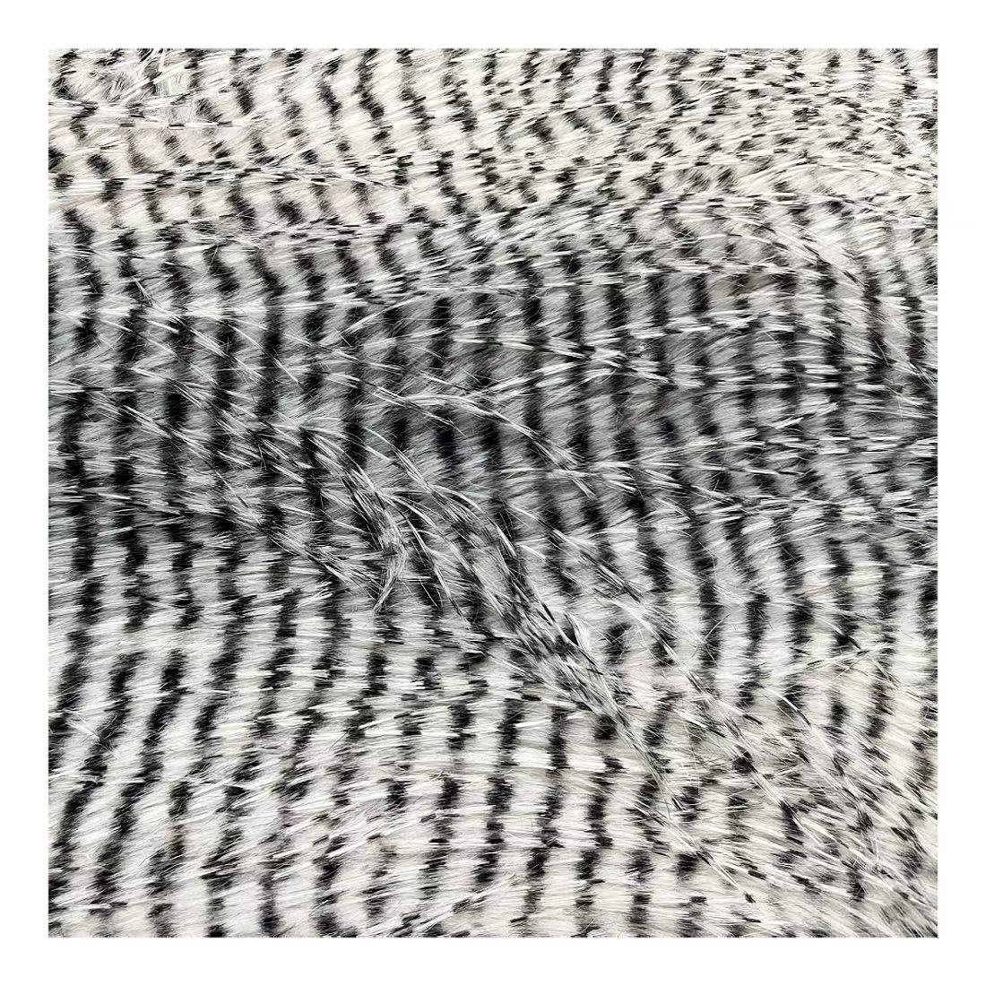 High Quality Peacock Hair Printed Fabric Gradient Long Plush Synthetic Fur Clothing Fabric