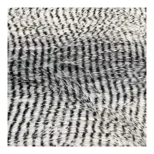 Tela estampada de <span class=keywords><strong>pelo</strong></span> de pavo real de alta calidad, tela de ropa de piel sintética de felpa larga degradada - Product Image 1