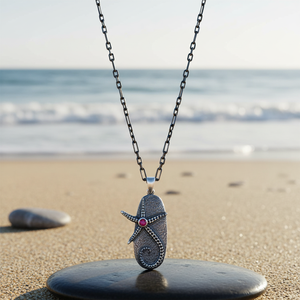 Estrella de mar piedra forma Ruby Vintage colgante artesanal de plata esterlina 925 al por mayor de la joyería para las mujeres - Product Image 3