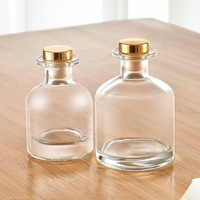 Bouteille en verre vide à épaule plate pour diffuseur de roseaux, transparente, pour aromathérapie, contenant de parfum, emballage de marque, impression personnalisée