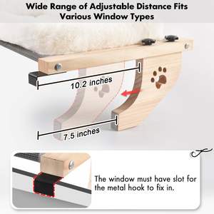 ที่นอนแมวติดหน้าต่าง แข็งแรง ทนทาน ปรับระดับได้ ใช้เป็นที่นั่งหรือเตียงในบ้าน สำหรับแมวและสัตว์เลี้ยงขนาดเล็ก ทำจากไม้ - Product Image 4