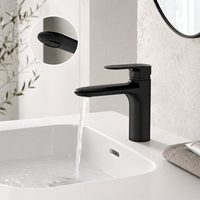 Robinet mitigeur de lavabo en laiton massif multi-finitions, à levier unique, à poser sur le plan, pour projets d'aménagement de salles de bain d'hôtels et d'appartements