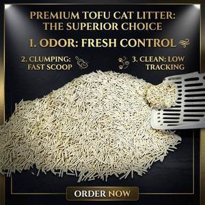 Litière pour chat en tofu 5L en gros, qualité supérieure, sable de fibres de soja, biodégradable, écologique, compatible avec les toilettes, fourniture OEM sous marque privée - Product Image 2