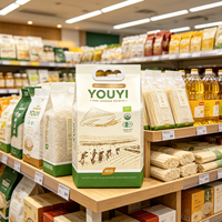 Sac d'emballage de riz anti-humidité de qualité supérieure avec poignée en plastique, sac à fond plat de qualité alimentaire pour céréales, riz biologique, aliments pour animaux de compagnie 3kg 5kg 10kg