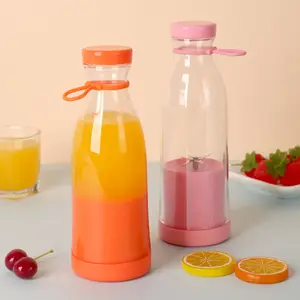 Mini elektrikli taşınabilir şarj edilebilir Blender sıkacağı seyahat meyve sıkacağı USB popüler çıkarıcı yüksek kalite 380ml 6 bıçakları pembe